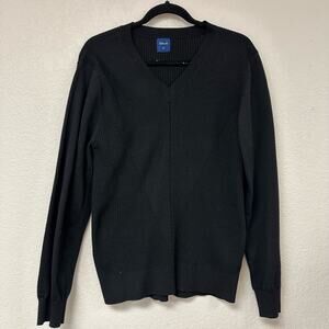 SST and C V- Neck Rib Knit Long Sleeve  Wool Blend Sweater Black XS